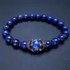 Pulsera Popular Transfronteriza Temu Xiyin Tk Corona Piedra de Ojo de Tigre Piedra Volcánica Lapislázuli Piedra Biliar Negra Piedra Imperial Pulsera Ahora
