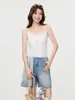 Camisola Blanca con Ribete de Encaje para Mujer, Nuevo Estilo Primavera/Verano 2026, Adecuada para Usar en Capas o Sola, Top Ajustado sin Mangas