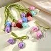 Accesorios de Tulipán Decoración de Cortina DIY Flor de Cinta Fresca Hecha a Mano Decoración de Capullo de Flor Accesorios para Ropa Pastel Bolsas