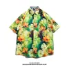 Camisa de praia havaiana para homens, de manga curta, roupa de férias de verão para homens em Sanya, camisa floral retrô estilo tailandês estilo Hong Kong