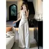 Conjunto de Atuendo Impresionante: Camisa de una sola manga corta de nuevo estilo para mujer, conjunto versátil de pantalones de pierna ancha de dos piezas para el verano de 2026