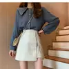 Falda de Cuero Falda Midi Mujer Cuero PU Otoño Nuevo Talla Pequeña Cintura Alta Cremallera Lateral Falda Midi Línea A Falda Bodycon Negra