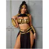 Producto sexy europeo y americano Reina Egipcia ropa con lentejuelas conjunto de danza del vientre conjunto de malla hueca ropa de actuación