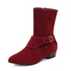 Botas Martin de Tacón Medio Estilo Europeo y Americano, Punta Fina, Tallas 40-48, Botas de Piel, Tacón Cuadrado, Cremallera, Botas para Mujer, Amazon, Aliexpress Botas para Mujer