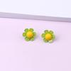 Populares en línea populares verano frescos Costura aretes de flores pequeñas elegantes aretes acrílicos multicapa joyería para la oreja para mujeres
