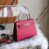 Bolso de Mano Auténtico de Cuero Kelly II para Mujer, Bolso Tote de Piel de Vaca, Bolso de Hombro, Bolso Cruzado Individual para el Trabajo, Gran Capacidad, Lujo Ligero