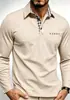 Comércio Exterior Transfronteiriço Masculino Nova Primavera e Outono Nova Cor Liso Casual de Negócios Manga Longa Top