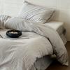 Juego de Cuatro Piezas de Algodón Simple de Estilo Moderno Jacquard Estéreo Funda Nórdica de Algodón Puro Sábanas y Sábanas Ajustables Ropa de Cama Ligera Gris Claro para las Cuatro Estaciones