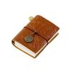 Caderno de Viajante Transfronteiriço Versão Mini Mini Bloco de Notas de Folhas Soltas Bolso com Aba de Couro Bovino de Primeira Camada Caderno de Diário para Calças