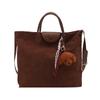 Bolso de mano de ante para mujer, nuevo bolso de hombro vintage Maillard de otoño e invierno de 2024, bolso bandolera de gran capacidad.