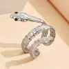 Anillo de Acero de Titanio Anillo de Serpiente Retro Europeo y Americano Anillo Ajustable para Mujer Hip-hop Anillo Realista con Forma de Serpiente para Dedo Índice Transfronterizo Nuevo