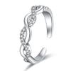 Anillo de apertura sinuosa Río de Estrellas romántico Anillo de pulsera tejido trenzado de personalidad dulce simple para mujer una generación de pelo