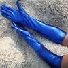 Guantes de charol sexys, largos, para cosplay, accesorios, guantes negros ajustados, guantes de actuación para pole dance.