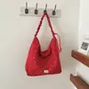 Bolso de lona de lunares de gran capacidad, bolso de hombro casual de verano para mujer, bolso tote estilo coreano chic relajado para ir al trabajo