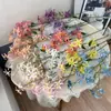 Flor de Estrella Larga Simulada Flor Artificial Falsa Flor Lila Arreglo Floral de Boda de Gama Alta Decoración de Sala de Estar Adornos Arte Floral