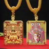 Colgante Thangka de los Cinco Señores de la Montaña Wutai Tara Verde Colgante Thangka Zaki Lhamo Amuleto Budista Dios Amarillo de la Riqueza