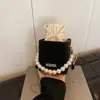 Bolsa Pequeña de Verano 2024 Nueva Bolso Cubo Casual Elegante Bolso Cruzado Casual Simple Bolso de Mano con Perlas para Mujer