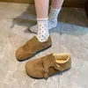 Ropa de Abrigo de Invierno Moda Retro Forro Polar Zapatos Birkenstock de Moda Zapatos de Algodón para Mujer Mocasines Hebilla 2025 Nicho Cálido y Elegante Nuevo Estilo