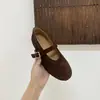 Nuevos Zapatos Planos de Mujer para Otoño 2025 Zapatos Mary Jane Cuero Genuino Tejido de Una Sola Correa Zapatos Planos de Cuero Poco Profundos Zapatos de Ballet de Moda