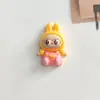 Dibujos Animados Brillantes Postura Sentada Labubu Accesorios de Resina Pasador DIY Cuerda para el Cabello Funda para Teléfono Móvil Agujero Zapato Pegamento en Crema Material