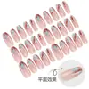 Atacado Unhas Artificiais Acabadas Press-On, Unhas Falsas Formato Oval Tamanho Médio, Rosa Nude Azul Translúcido e Mancha de Tinta Vermelha Pontas de Unha Usáveis