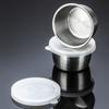 Prato de Condimentos de Aço Inoxidável 304 Selado à Prova de Vazamento 40ml Prato Pequeno Copo para Molho Tampa Simples de Plástico Prato para Mergulhar Vento