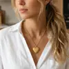 Joyería Transfronteriza Europea y Americana Acero Inoxidable 18K Colgante con Marco en Forma de Corazón Moda Cadena Simple para Clavícula Collar al por Mayor