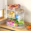 Artefacto de Almacenamiento de Cocina Cesta de Almacenamiento de Verduras Cesta de Verduras para Encimera Estante de Escritorio Piso Verduras Cebolla Jengibre Ajo Extraíble