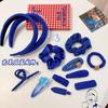 Accesorios para el cabello Klein Blue Celebridad de Internet 2021 Nuevo Otoño e Invierno Horquilla de alta gama Sense Diadema con horquilla de corazón para niña Accesorios para el cabello