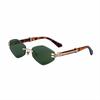 Nuevas Gafas de Sol sin Marco en Forma de Diamante de Moda para Hombre, Protección Solar, Gafas de Alta Gama para Conducir al Aire Libre, Gafas Transfronterizas