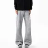 Jeans de mezclilla lavada estilo retro americano, nuevo estilo de moda high-street, corte holgado, pierna ancha, versátiles, casuales, pantalones largos de pierna recta para hombre