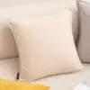 Cojín Decorativo de Terciopelo Sólido Color Crema Claro para Invierno, Cojín para Sofá de Sala de Estar con Acabado de Alta Gama, Cojín Engrosado para Respaldo