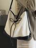 Bolso de lona coreano de gran capacidad para mujer, nuevo bolso de mano estilo universitario de moda 2024, bolso de hombro informal tipo cubo