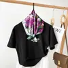 53 Lenços de Seda com Sensação de Luxo Leve e de Alta Qualidade, Lenço de Seda 100% Amora, Lenço Quadrado Elegante, Presente de Dia das Mães