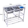 Fregadero de Cocina Personalizado de Acero Inoxidable 304 con Soporte Fregadero Integrado Fregadero Doméstico Tanque Único Grande