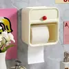 Caja de papel higiénico caja de papel tisú para inodoro caja de papel estante de almacenamiento de papel higiénico rollo de papel impermeable montado en la pared sin perforaciones
