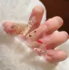 Unhas Postiças Populares do Xiaohongshu, Arte de Unhas Postiças Premium Feita à Mão, Efeito Olho de Gato Banhado a Ouro, Efeito Iluminador, Arte de Unhas Postiças