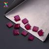 Vendas diretas da fábrica quadrado ângulo reto areia inferior 5 # corindo vermelho gema quadrado fosco fundo corindo vermelho brilhante pedra nua