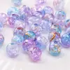Cuentas redondas de acrílico de 8/10 mm, tipo palomitas de maíz agrietadas, de doble color, material para pulseras de cuentas hechas a mano para bricolaje, accesorios para pulseras