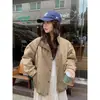 Chaqueta holgada chic de estilo coreano con bloques de color para mujer, nuevo top casual versátil de manga larga para otoño e invierno 18029