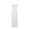 Moda Feminina Transfronteiriça Verão 2026 Novo Estilo Europeu e Americano Sexy Bodycon Justo com Amarração Alça com Aro Vestido Longo