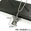 Colgante Vintage Dominante Guan Gong Dios de la Riqueza Dragón Ascendente Cuatro Mares Unicornio Collar Cuadrado Estilo Chino de Alta Gama Santo Marcial Tallado