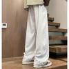 Nuevo Estilo Americano Retro Suéter Pantalones para Hombre Pies Sueltos Diseño de Cremallera Sentido Moderno Deportivo Pierna Ancha Pantalones Casuales