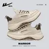 Tênis masculino Warrior 2026 outono malha respirável sola macia sapatos masculinos sola grossa antiderrapante resistente ao desgaste B sapatos masculinos Warrior