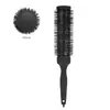 Peine de Tubo de Aluminio Negro con Cerdas de Jabalí, Peine Rodillo de Estilizado Cerámico Resistente a Altas Temperaturas, Peine Rodillo Texturizador para Fleco de Aire, Peine Rodillo Cilíndrico para Rizos