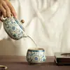 Taza de Té de Loto Azul y Blanco Amarillo Kiln Ru Taza de Maestro Taza de Té Juego de Té de Cerámica Exquisita para el Hogar Oficina Taza de Té Kung Fu
