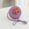 Bolsita Pequeña Linda de Verano para Niños Bolso Nuevo para Mujer Celebración en Línea Monedero de Moda Bolso de Paja Bolso Cruzado de Viaje para Bebé Moderno