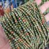 Venta al por mayor del fabricante Pulsera Collar de Cuentas Redondas Facetadas de Ángulo de Piedra Verde Flor Natural Producto Semi-Terminado para Joyería DIY