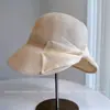Productos de Lujo Trenzas de Imitación Sombrero de Pescador Cola de Milano para Mujer Sombrero de Paja para Proteger del Sol de Verano Sombrero de Copa con Lazo de Seda Sombrero de Playa para el Mar