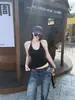 Camisola de verano para mujer con cuello halter para usar como prenda exterior, top sexy de látex acolchado con diseño de espalda descubierta, corte ajustado y espalda hermosa